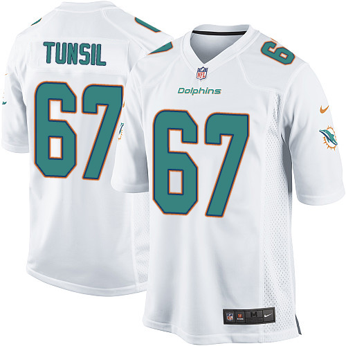 Men's Game Laremy Tunsil Nike Jersey White Road - #67 NFL Miami Dolphins